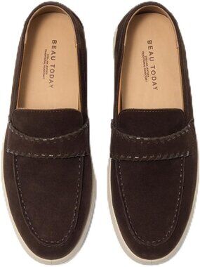 Women's Brown Penny Loafers Comfortable Slip On Suede Casual Classic Office